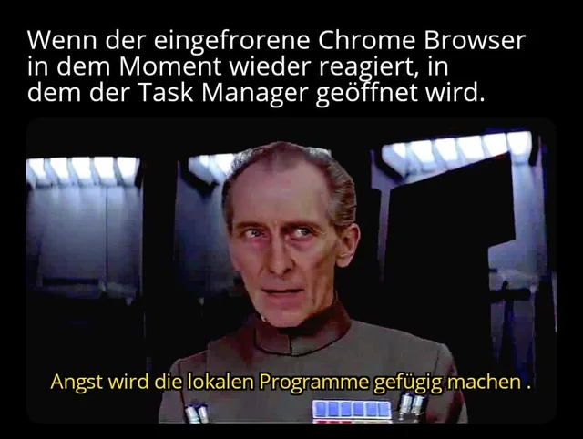Wenn du dir *so* wenig ddr5 Speicher leisten kannst, dass Chrome mit einigen offenen Tabs überfordert ist. – Image