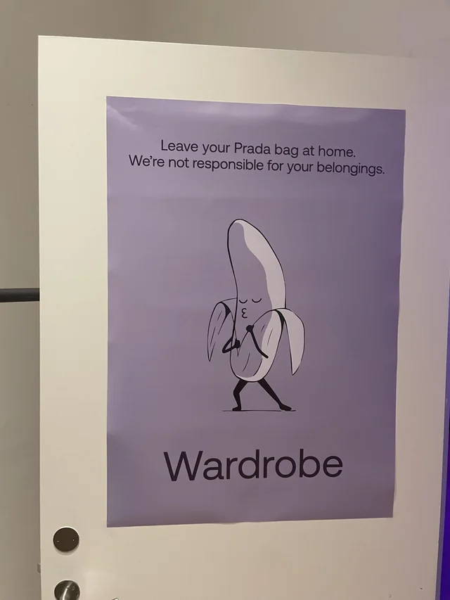 Wardrobe - saw this sign at a Office party & it made me laugh #1 – Image