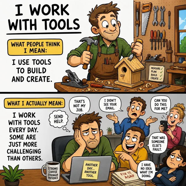 I tell people I work with tools. – Image