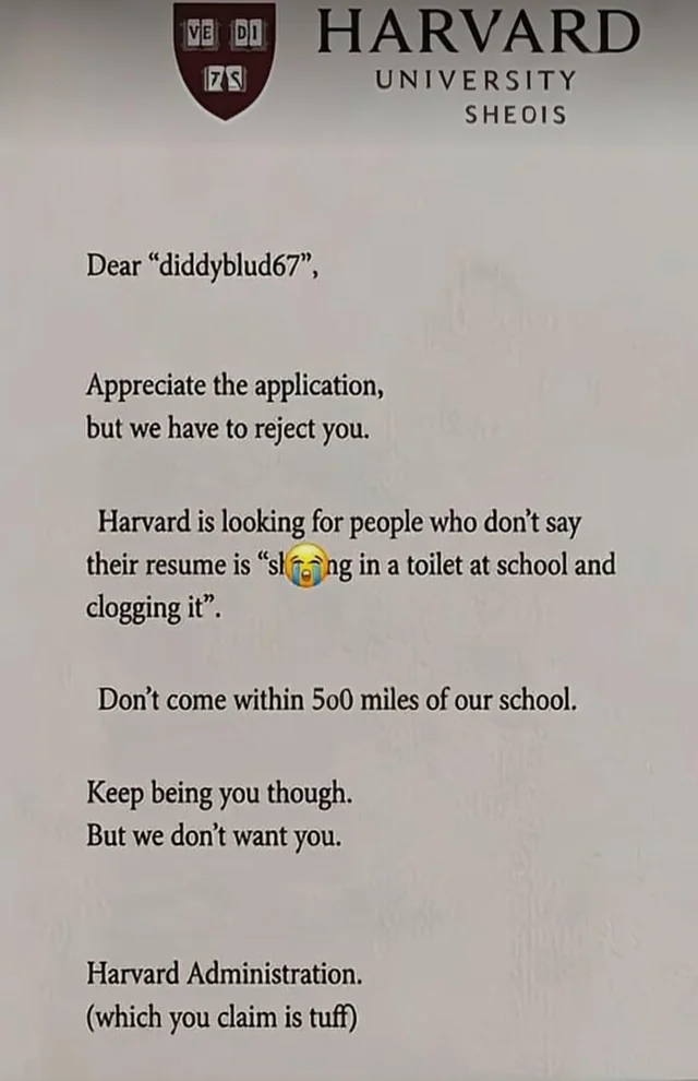 I got rejected from Harvard again 🥲 #1 – Image