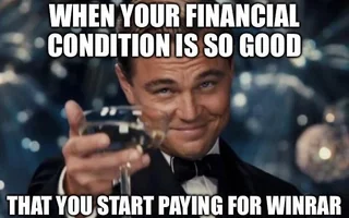 When your financial condition is so good that you start paying for winrar – Image