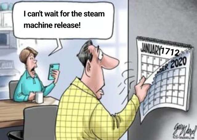 Haha get it? steam machine, like the steam engine. – Image