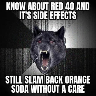 Brain fully aware Red 40 is synthetic nightmare fuel but my inner goblin still screams "chug" – Image