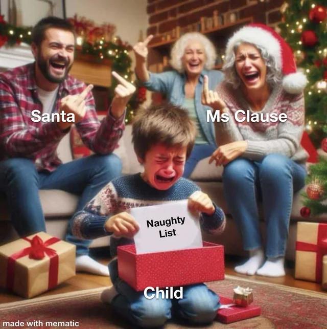 Sorry kid you’re on the naughty list – Image
