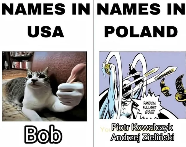 Names in USA VS Names in Poland – Image