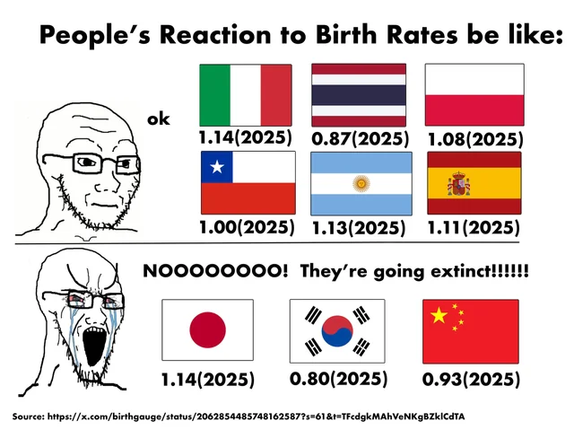 People's Reaction to Birth Rates be like: – Image
