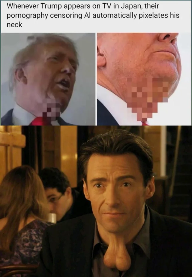 Why is Hugh Jackman's neck making this meme worse? – Image