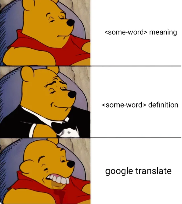 when i don't know a word's meaning: – Image