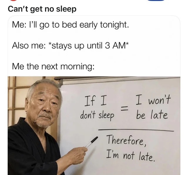 The never be late hack from lack of sleep #1 – Image