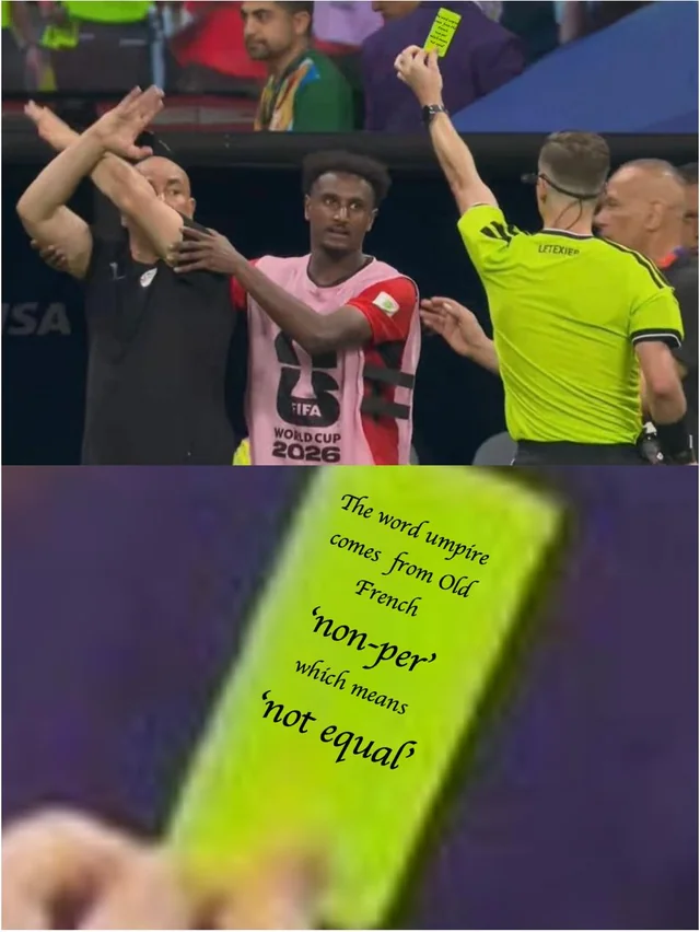 [OC] The word umpire comes from Old French 'non-per' which means 'not equal' #1 – Image