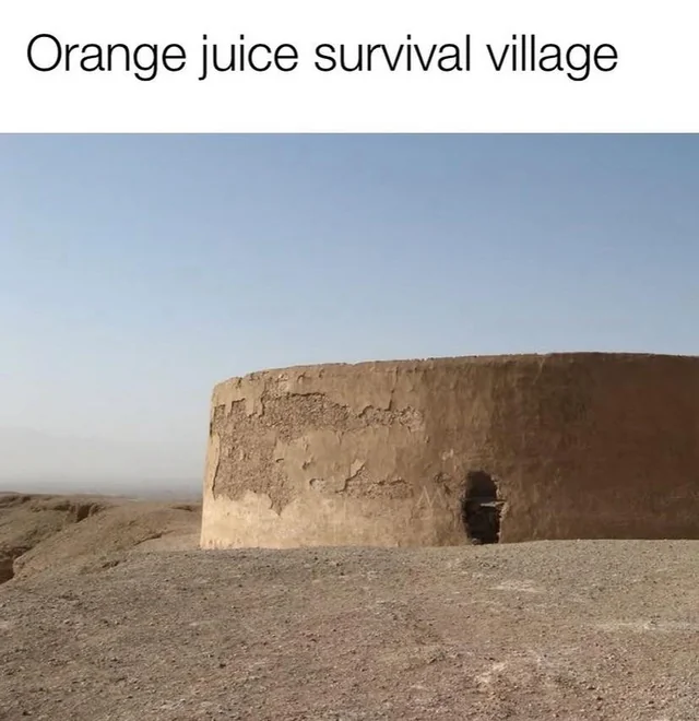 Orange juice survival village – Image