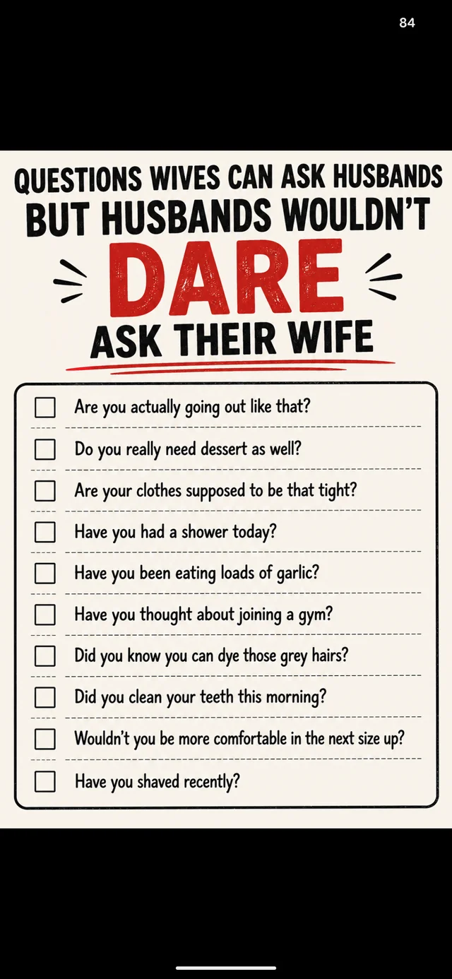 Only Husbands with a death wish would ask these – Image