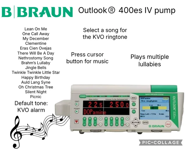 My IV pump that plays music instead of the beeping noise – Image
