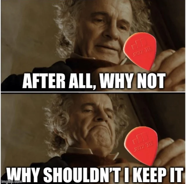 Whenever someone hands you a guitar pick – Image
